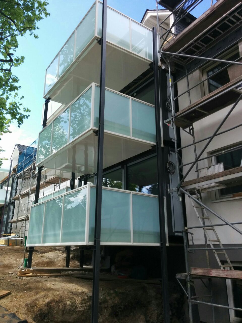 Balkonanlage Glas Stahl Pulverbeschichtet Bad Homburg